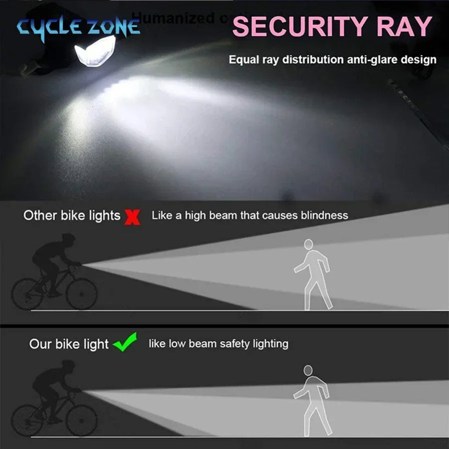 USB LED Rechargeable Bike Bicycle Light Set MTB Road Bike Front Back Headlight Lamp Flashlight Cycling Light Cycling Accessories