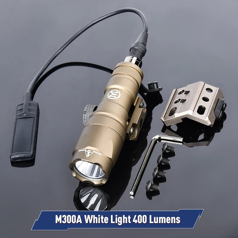 WADSN SF M600C M300A M300 M600 Tactical Flashlight With Hunting Weapon Airsoft Scout Accessory Fit Mlok Keymod Rail Offset Mount
