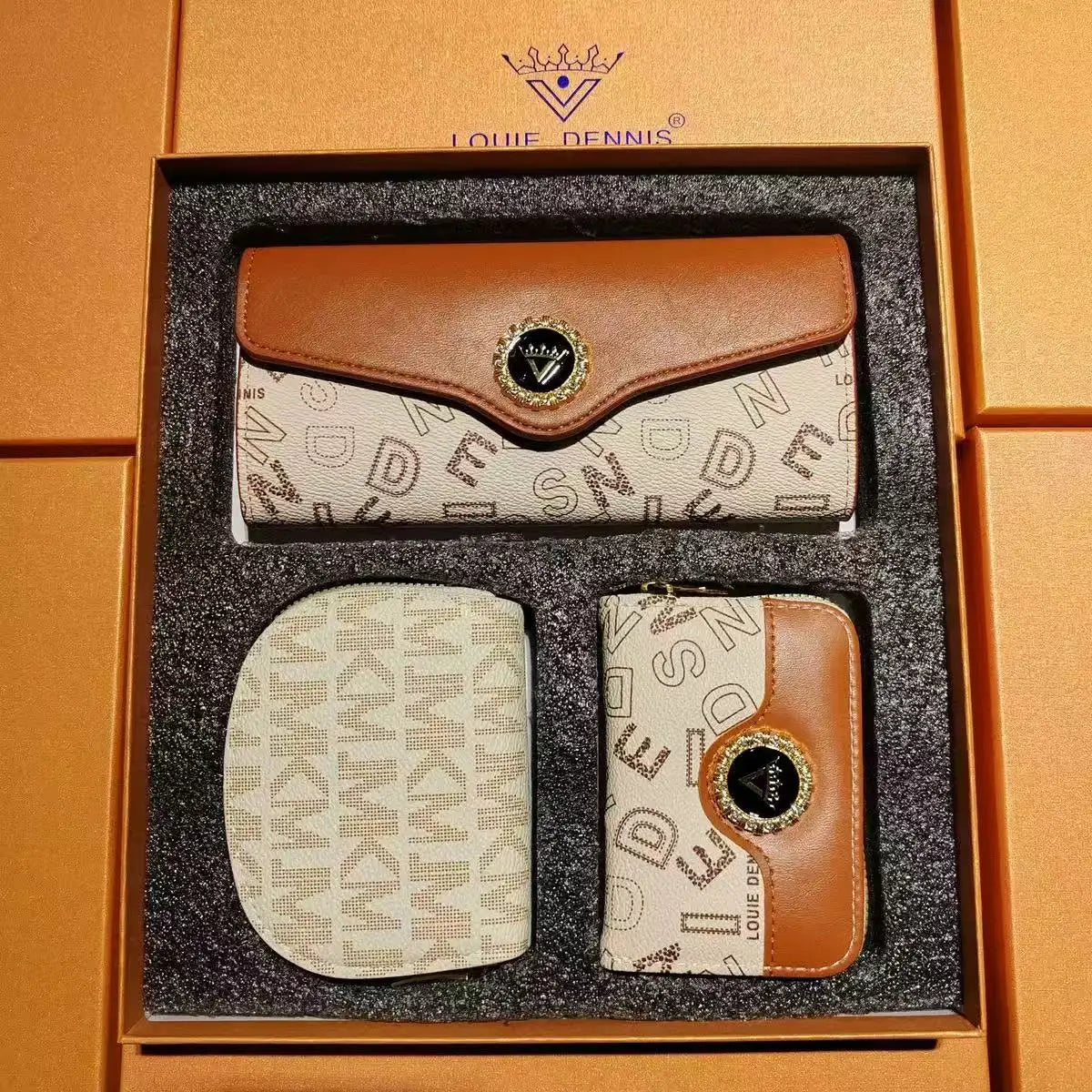 2025 new three piece gift box set, wallet card bag set, exquisite gift box, women's wallet