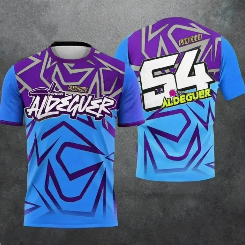 New 2025 Motorcycle Race 54th Rider Fermin Aldeguer Fan Summer Track Printed T-shirt Men's Casual Sports Breathable Tops
