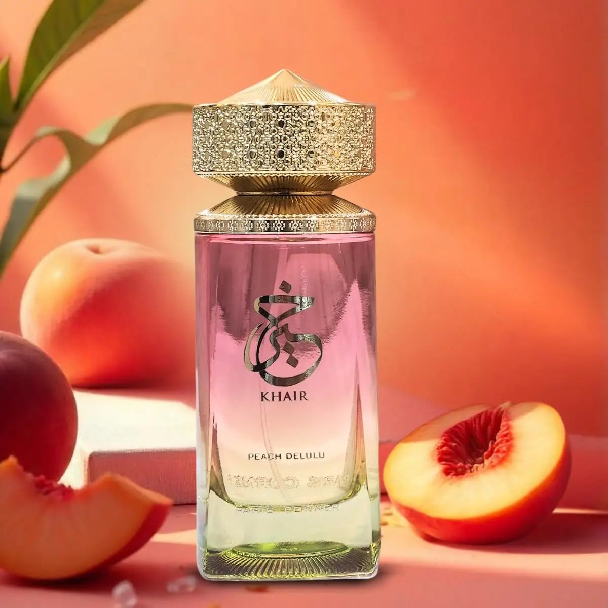 Khair Peach Delulu Eau De Parfum Paris Corner for Women 3.4 Fl Oz Sophisticated Gourmand Perfume with Notes of Peach