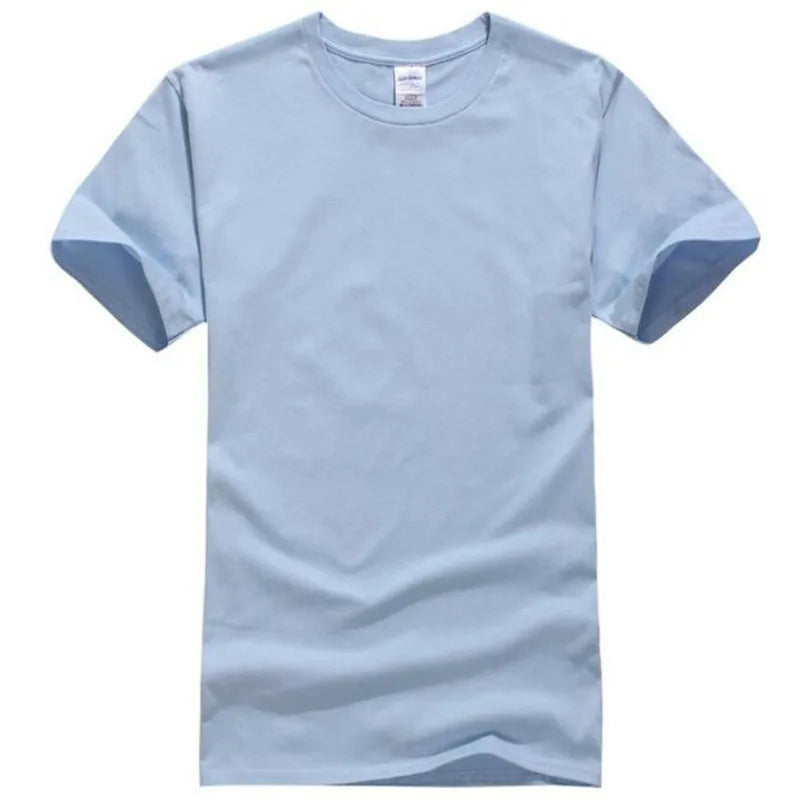 Summer 100% Cotton T Shirts Mens Casual Short Sleeve Solid Cotton Crew Neck Soft T-Shirts Basic Men's Loose Fit Tee Shirt Tops