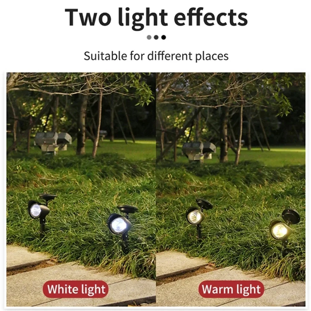 Outdoor Led Solar Spotlight Garden Lights Landscape Decoration IP65 Waterproof for Lawn Courtyard Pathway Tree Separately Lamp