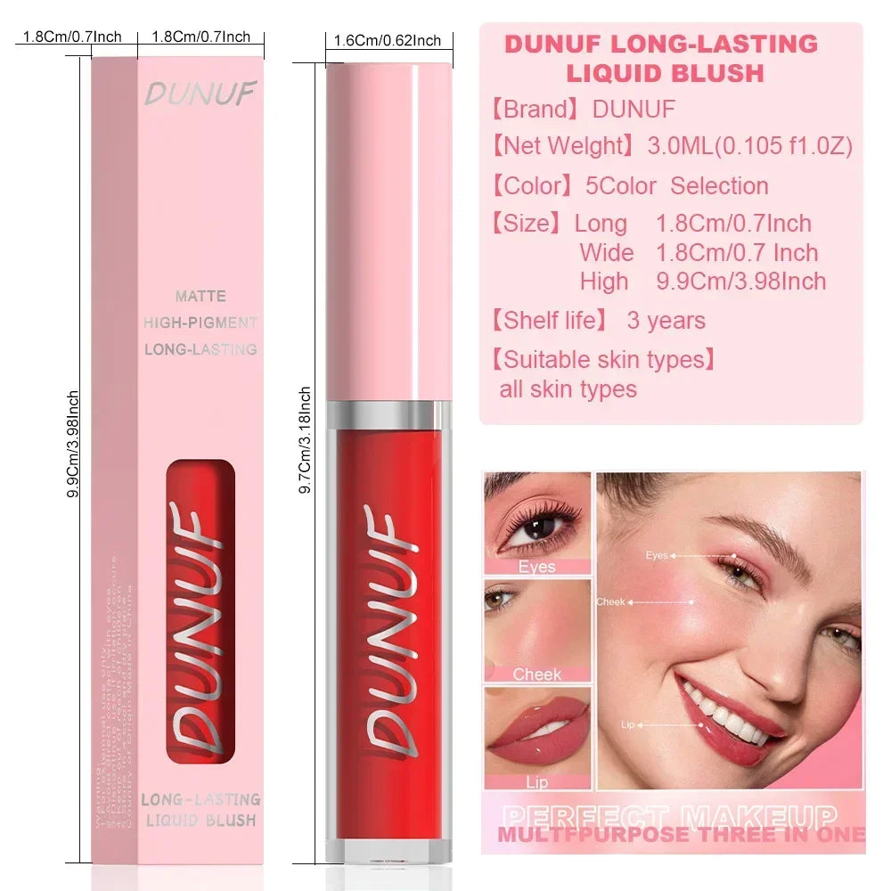 DUNUF New Blush Cream Multifunctional Face Blusher Make Up Natural Hydration Lipstick Red Pink Eyeshadow Makeup Lip Gloss
