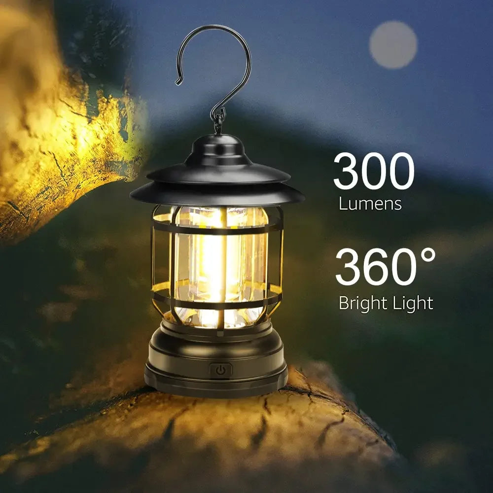 LED Camping Lantern 2Lighting Modes COB Battery Powered For Hiking Camping Emergency Home Power Outages Indoor Outdoor