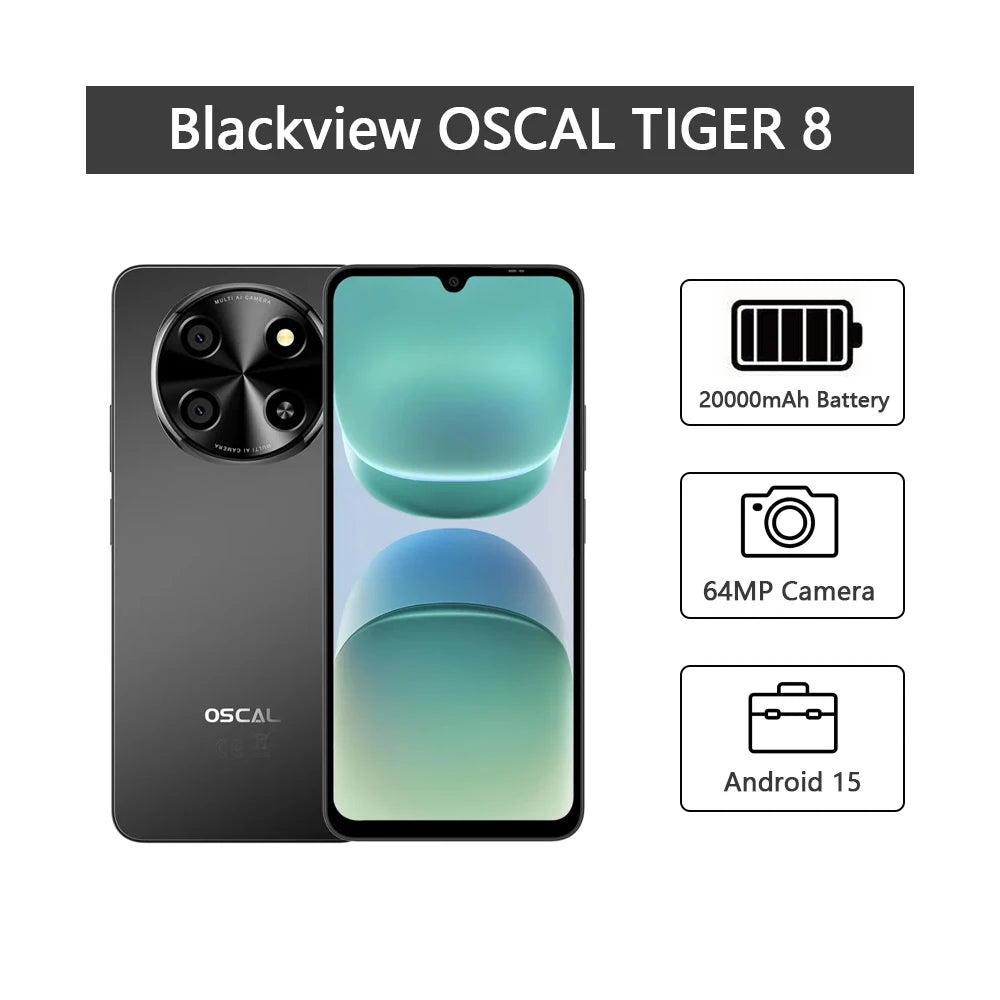 Blackview OSCAL TIGER 8 5G AI Smartphone Android 15 6.88 Inch 120Hz 8GB+128GB Mobile Phone 5000mAh Ultra-thin Cellphone NFC