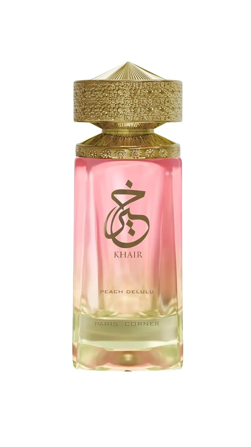 Khair Peach Delulu Eau De Parfum Paris Corner for Women 3.4 Fl Oz Sophisticated Gourmand Perfume with Notes of Peach