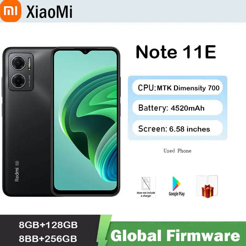 Global firmware Xiaomi Redmi Note 11E 5G Smartphone 5000mAh Charge Dimensity 700 50MP Camera 90Hz Display used phone