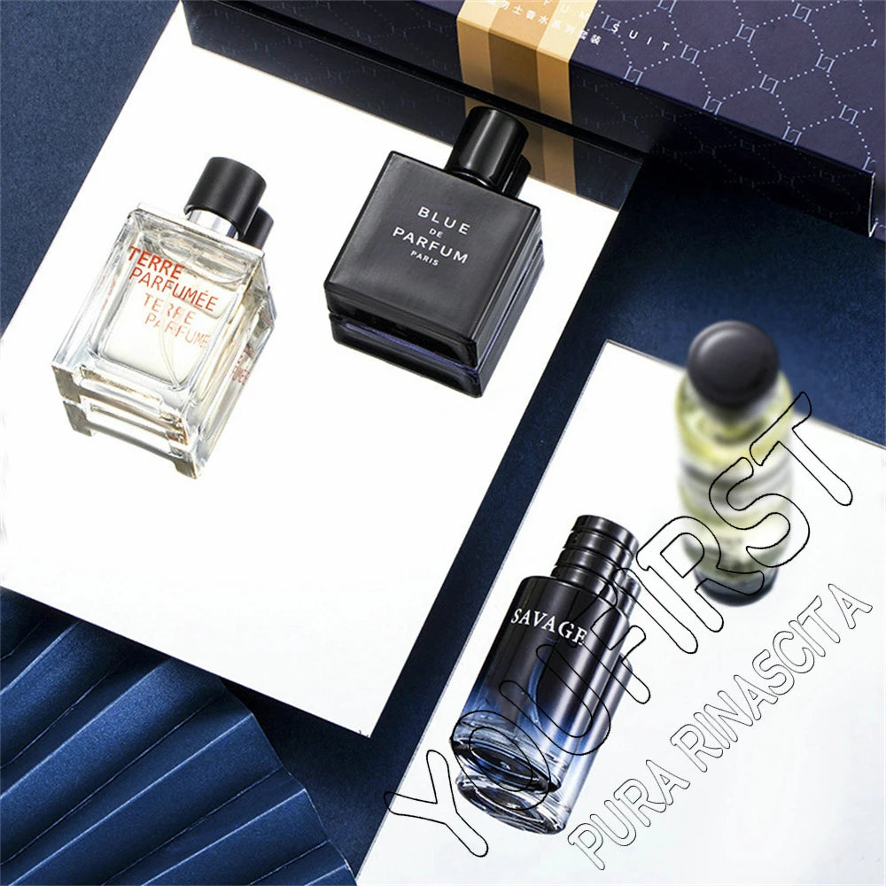 Luxury Brand Perfume Men Cologne Parfums Homme Gift Box 4Pcs Set 100ml Perfumes Masculinos Natural Floral Fruity Scent Spray