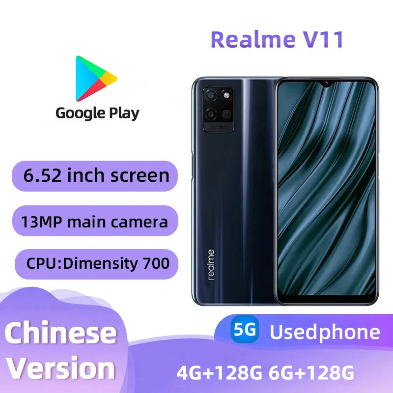 Realme V11 Android 5G Unlocked 6.5 inch 128G All Colours in Good Condition Original used phone