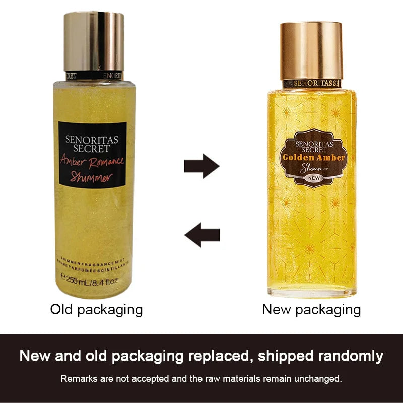 Body Spray Flower Fruit Lasting Natural Plant Woman Secret Scent Pheromones Petal Fragrance Crushed Flash Gold Deodorant 250ml