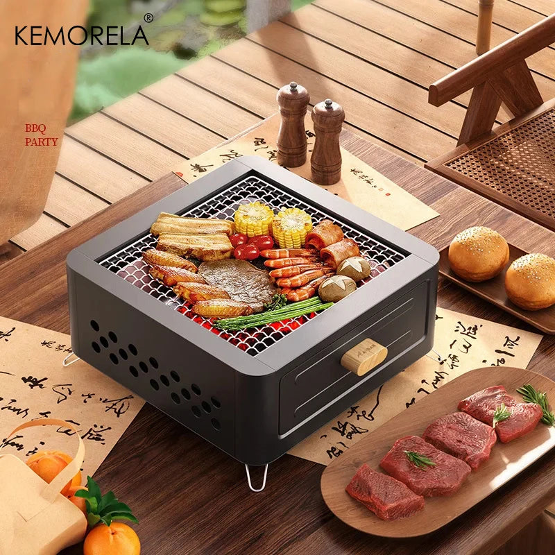 1Set New Outdoor BBQ Camping Stove Brazier Barbecue Grill Stove Tea Cooking Household Carbon Charcoal Stove Heating Brazier