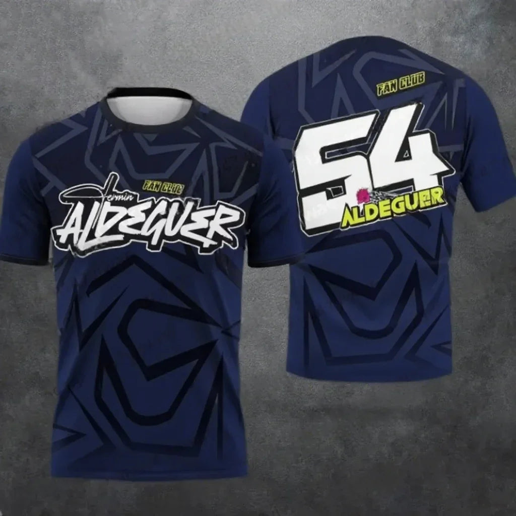 New 2025 Motorcycle Race 54th Rider Fermin Aldeguer Fan Summer Track Printed T-shirt Men's Casual Sports Breathable Tops