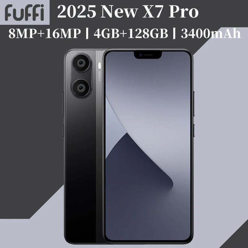 2025 New X7 Pro Global Version Smartphone 4GB / 128GB 3400mAh battery 8+16MP Camera 6.26 inch 5G Network Dual SIM Android phones