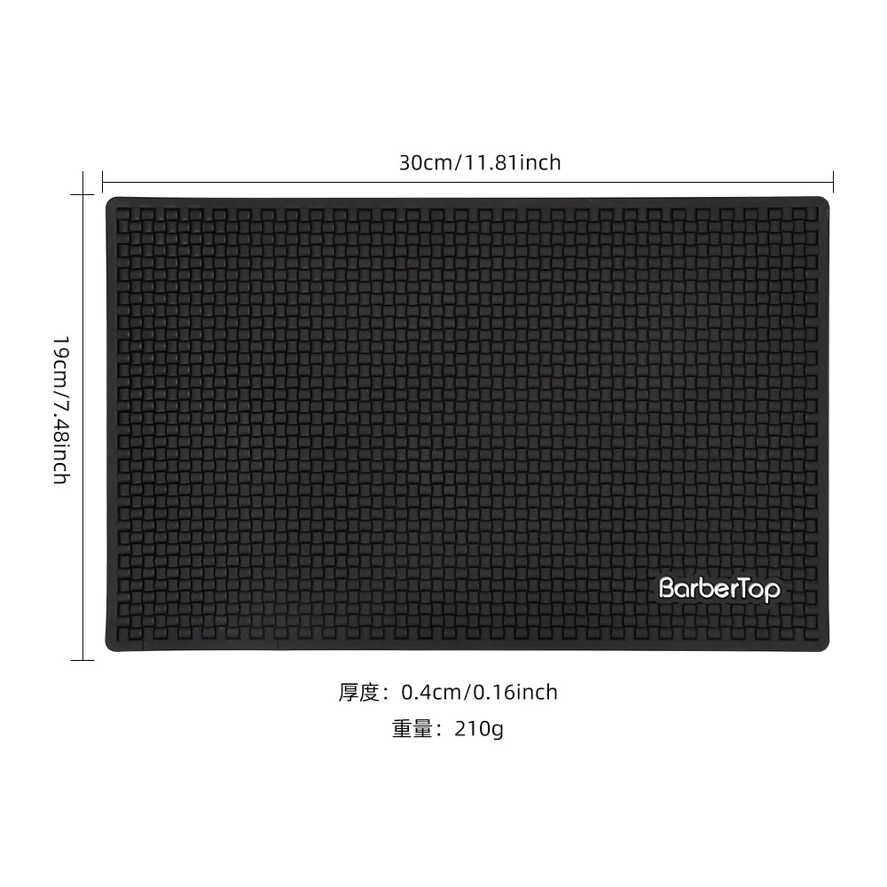 Barbershop Anti-skid Pad Black Electric Clipper Mat Silicone Heat-resisting Cushion For Hair Straightener Use