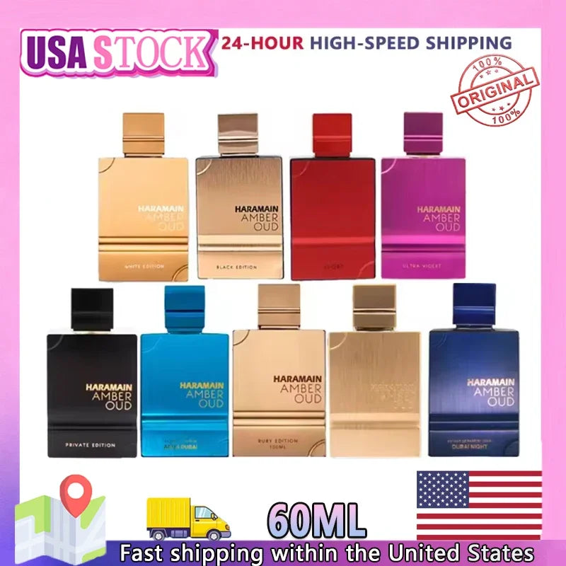 Al Haramain Amber Oud Series Eau De Parfum Spray 60ml Original Arab Perfumes Noble Lady Pheromones Perfume Cologne for Men Gifts