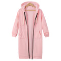 Women's Fleece Hooded Sweatshirt Long Sleeve Mid-Length Pullover Coat