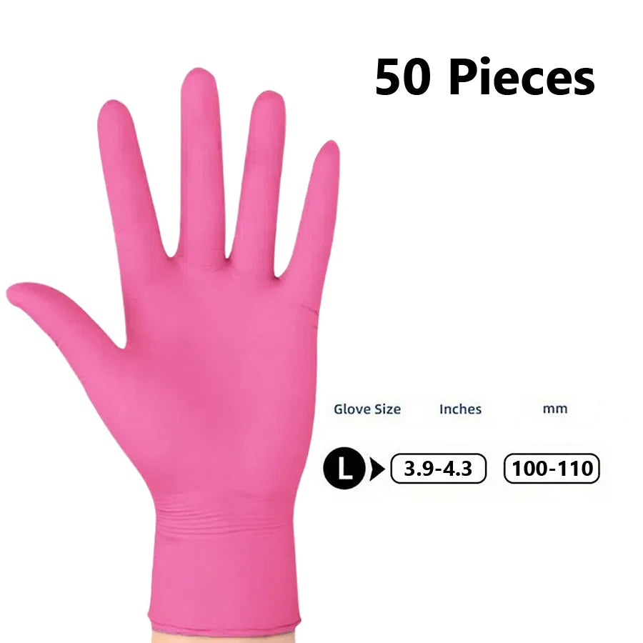 20/50Pcs Disposable Nitrile Gloves, Latex Free for Nail Manicure Hairdressing Tattoo Preparation and Salon Cleaning Tools