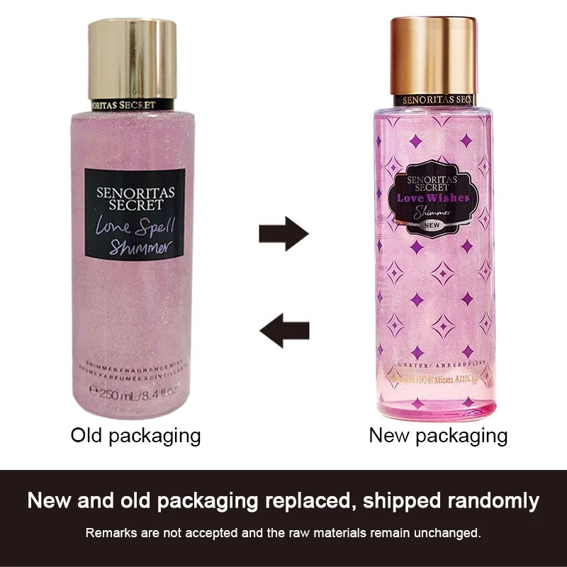 Body Spray Flower Fruit Lasting Natural Plant Woman Secret Scent Pheromones Petal Fragrance Crushed Flash Gold Deodorant 250ml