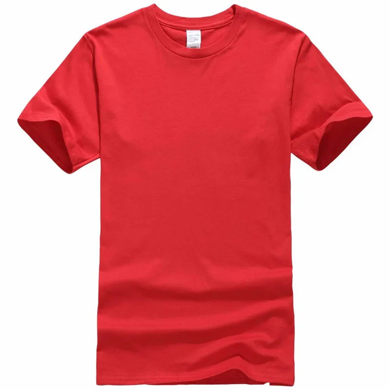 Summer 100% Cotton T Shirts Mens Casual Short Sleeve Solid Cotton Crew Neck Soft T-Shirts Basic Men's Loose Fit Tee Shirt Tops