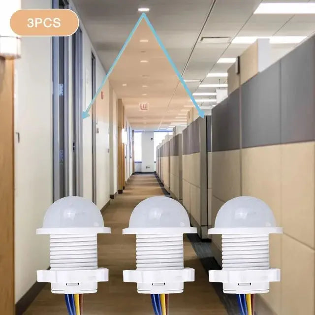 2PCS PIR Motion Sensor Detector 110V 220V Smart Switch Home Indoor Outdoor Infrared Light Time Delay Mode Adjust Lighting Switch