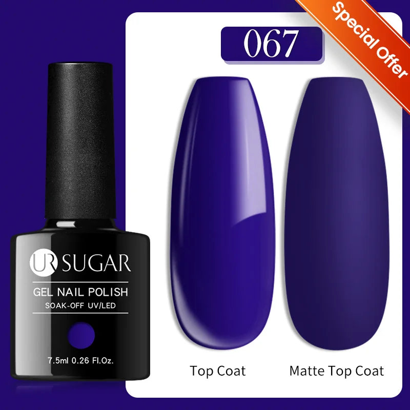 UR SUGAR 7ML Gel Nail Polish Red Glitter Sequins Manicure Semi Permanent Base Matte Top Coat Soak Off LED UV Nail Art Gel Varnis