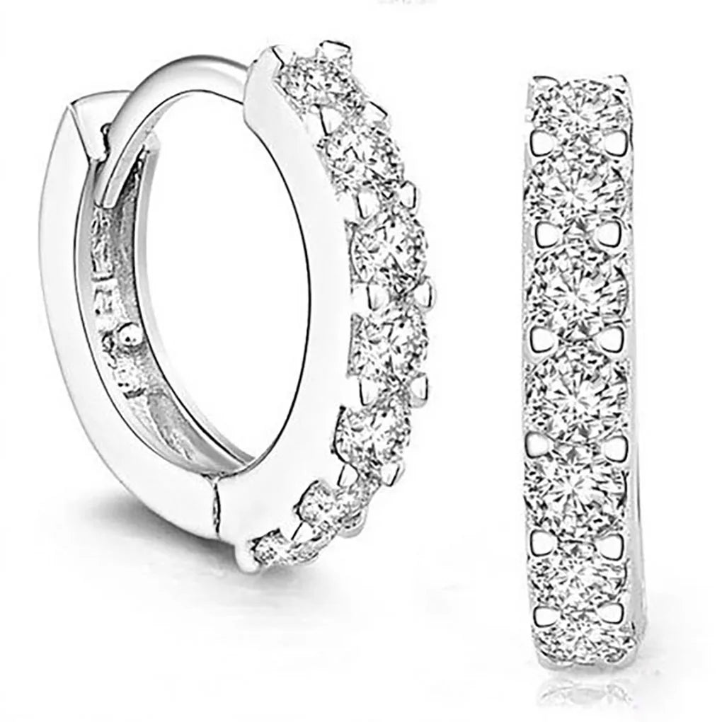 Fast Ship Newest Luxury Romantic Women Jewelry  Plated Rhinestone Crystal Hoop Earrings For Women Wholesale
