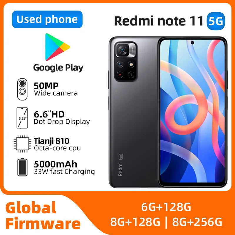 Redmi note11 5G Unlocked Android  6.6inch Screen 50MP Camera 5000mAH Battery good codition Smartphone