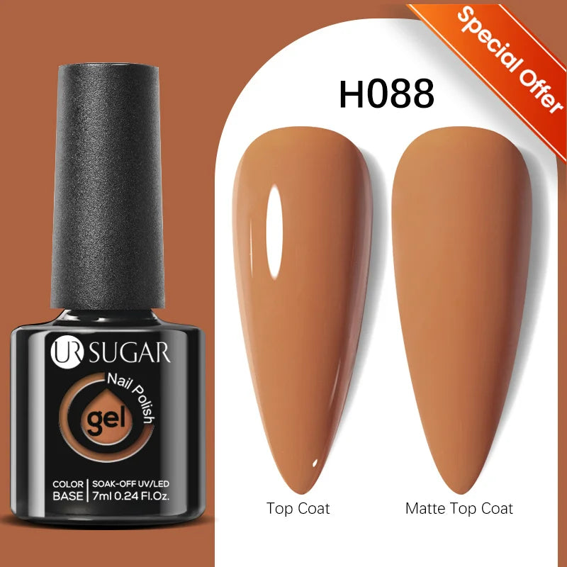 UR SUGAR 7ML Gel Nail Polish Red Glitter Sequins Manicure Semi Permanent Base Matte Top Coat Soak Off LED UV Nail Art Gel Varnis