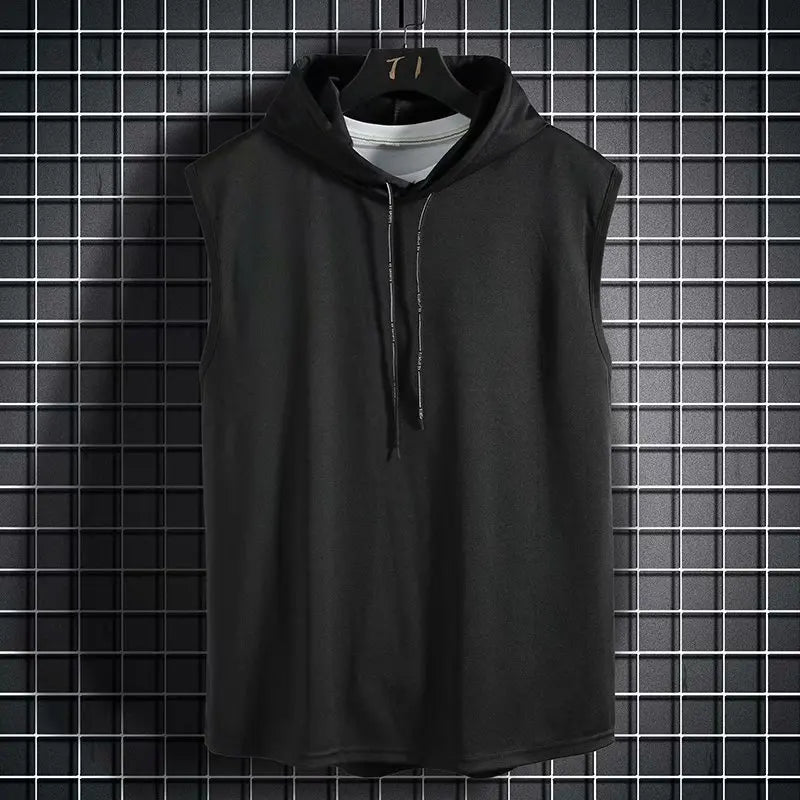 2018 Mens Sleeveless Hoodies Fashion Casual Zipper Hooded Sweatshirt Men bodybuilding tank top sporting Shirt waistcoat vest gym